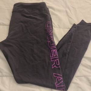 Under Armour Purple Leggings with Pink Logo